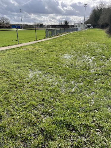Flooded pitch at Chessy FC